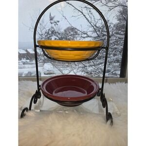 Longaberger Woven Traditions 2-Tier Serving Set